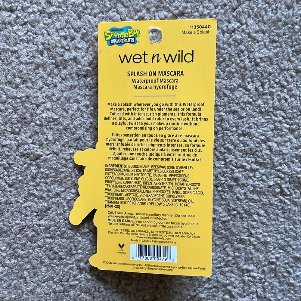 Wet N Wild SpongeBob SquarePants Waterproof Splash On Mascara